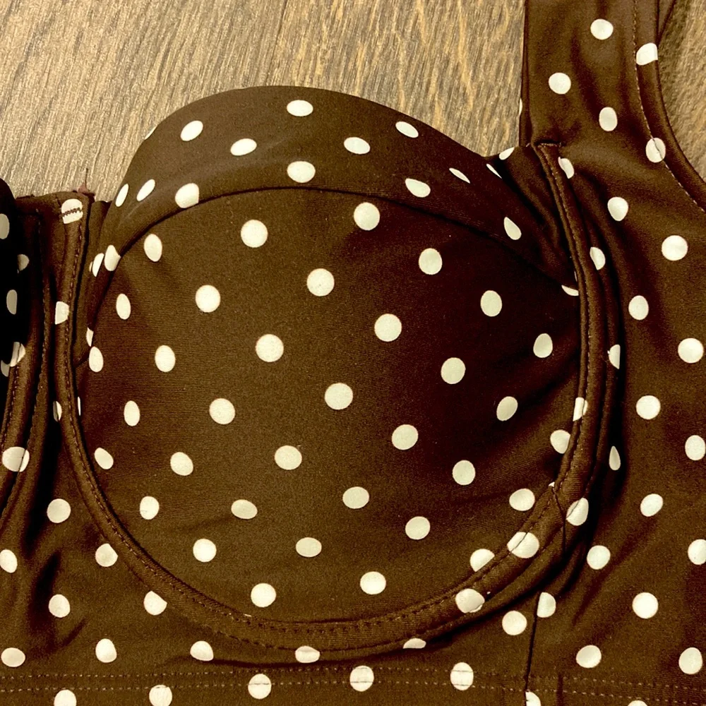 Time and Tru Brown Polka Dot 2 Piece Bikini - Picture 7 of 12